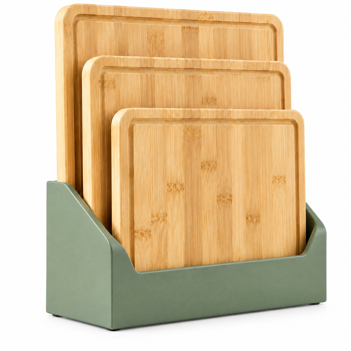 3-Piece Bamboo Cutting Board Set with Holder — detail 4