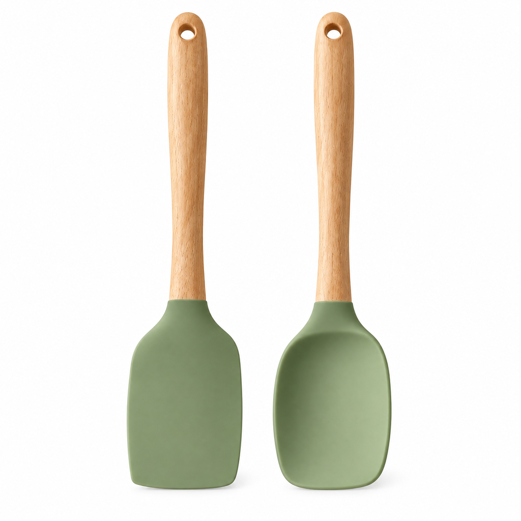 2-Piece Green Silicone Spatula Set — detail 4