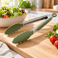 Green Silicone-Tip Kitchen Tongs — main product view